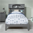 AFI Newport Twin Bookcase Solid Wood Bed in Grey