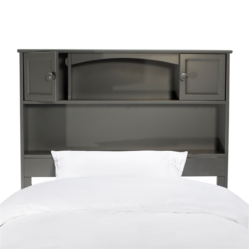 AFI Newport Twin Bookcase Solid Wood Bed in Grey