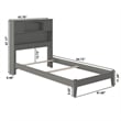 AFI Newport Twin Bookcase Solid Wood Bed in Grey