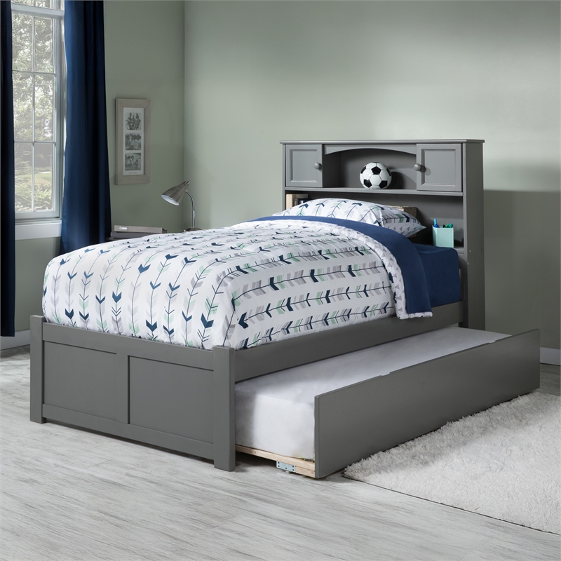 AFI Newport Twin Solid Wood with Twin Trundle in Grey