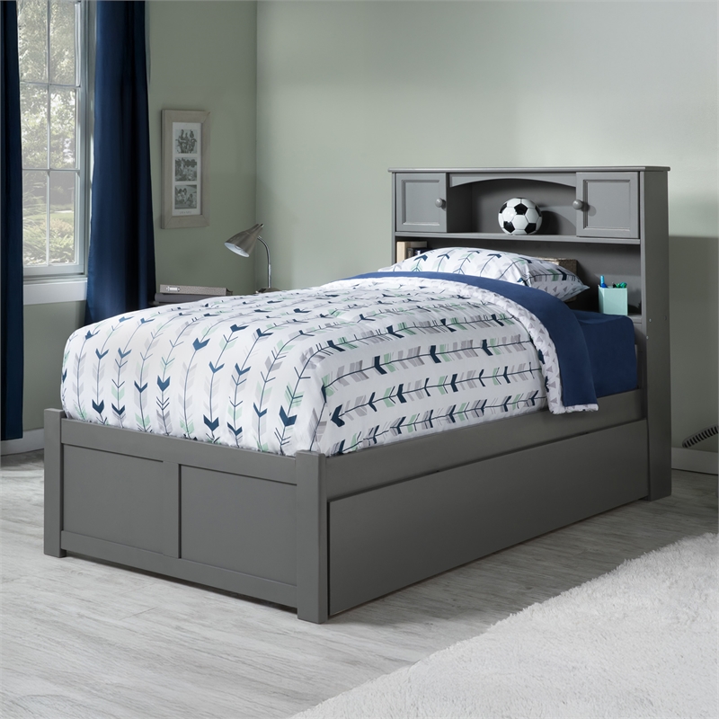 AFI Newport Twin Solid Wood with Twin Trundle in Grey