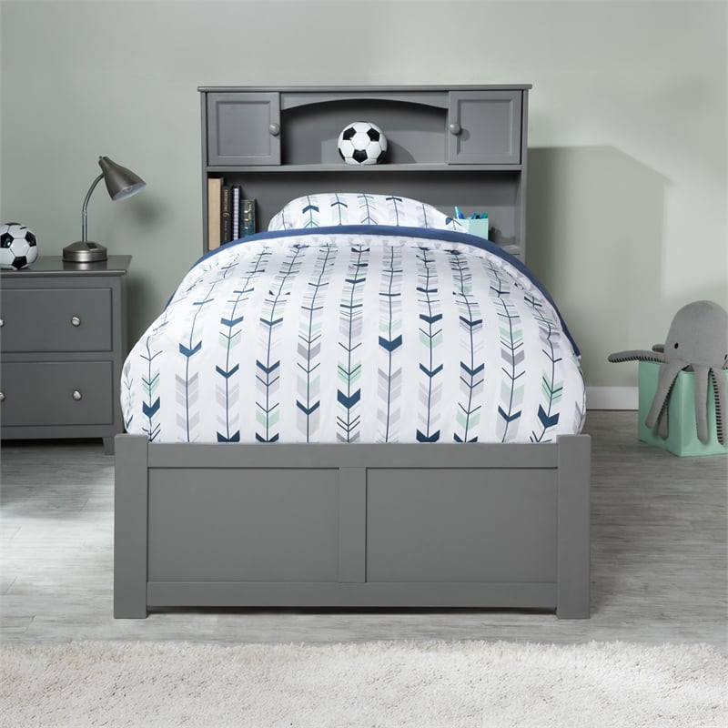 AFI Newport Twin Solid Wood with Twin Trundle in Grey