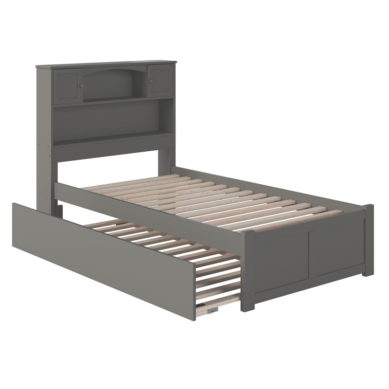 AFI Newport Twin Solid Wood with Twin Trundle in Grey
