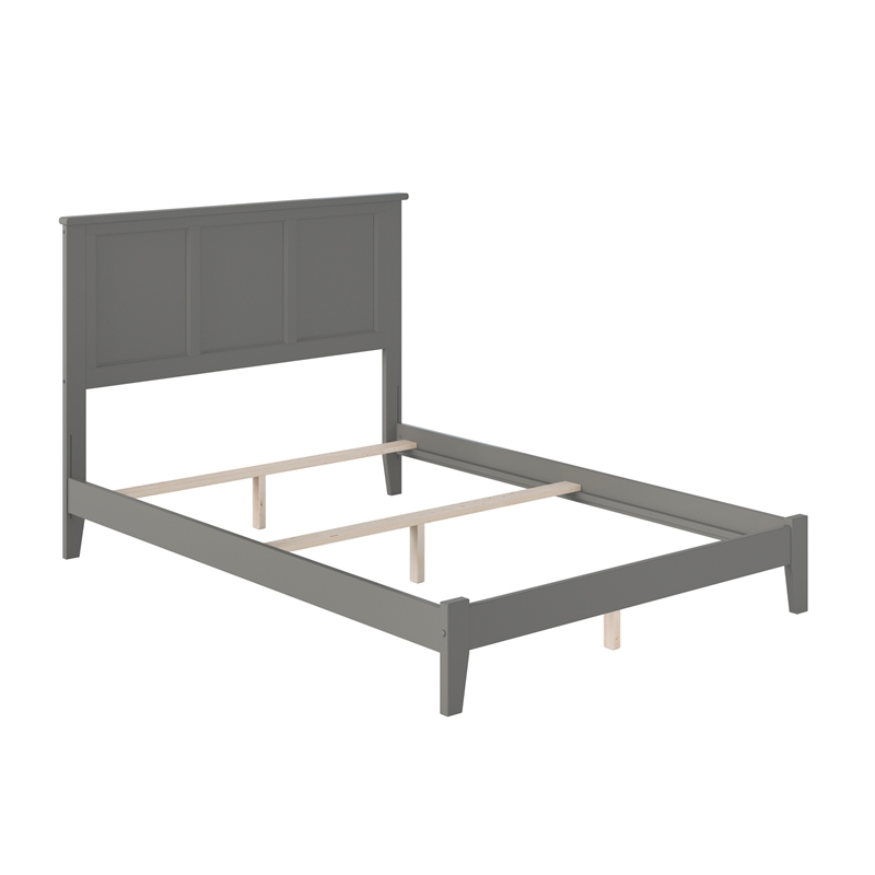 Madison Full Solid Wood Foundation Bed in Grey