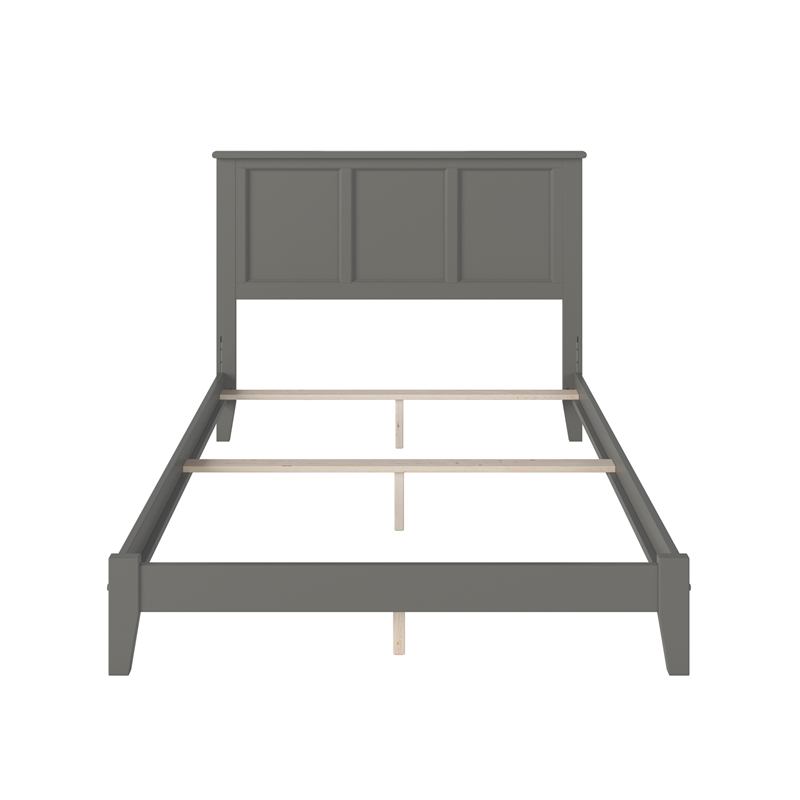 Madison Full Solid Wood Foundation Bed in Grey