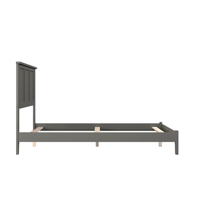 Madison Full Solid Wood Foundation Bed in Grey