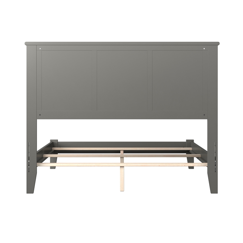 Madison Full Solid Wood Foundation Bed in Grey