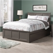 Madison Full Platform Bed with Matching Footboard and Storage Drawers in Grey