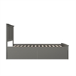 Madison Full Platform Bed with Matching Footboard and Storage Drawers in Grey