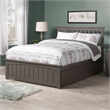 Mission Full Wood Platform Bed with Matching Footboard & Storage Drawers in Grey