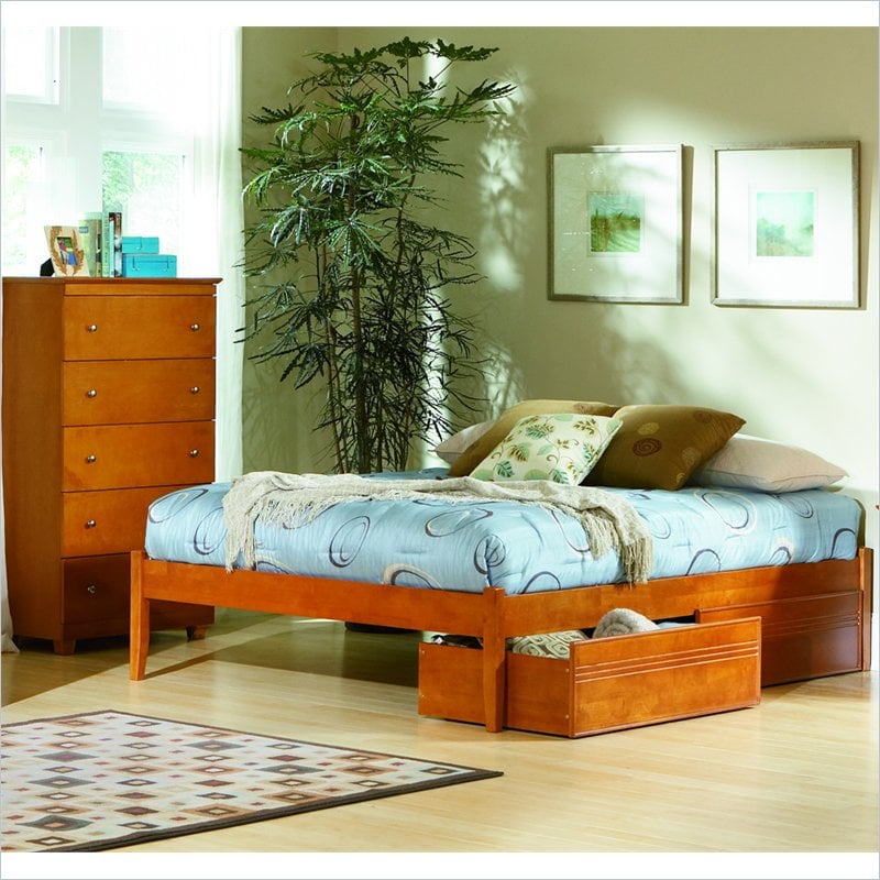 Atlantic Furniture Concord Platform Bed with Open Footrail and Storage Drawer Set   814XX DPKG