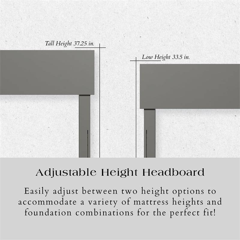 Orlando Twin XL Solid Wood Platform Bed in Grey