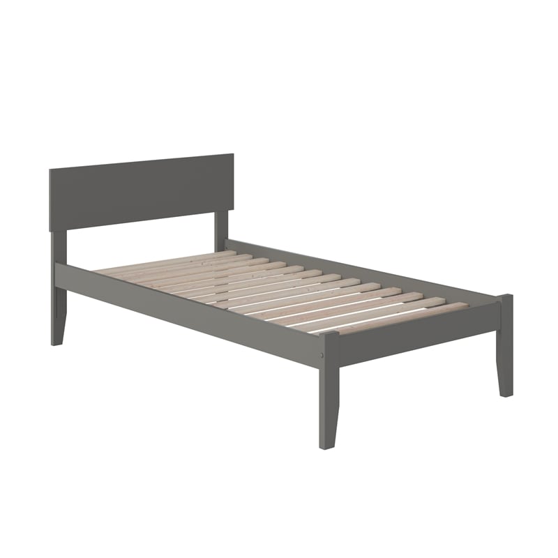 Orlando Twin XL Solid Wood Platform Bed in Grey