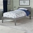 Orlando Twin Solid Wood Platform Bed in Grey