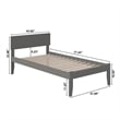 Orlando Twin Solid Wood Platform Bed in Grey