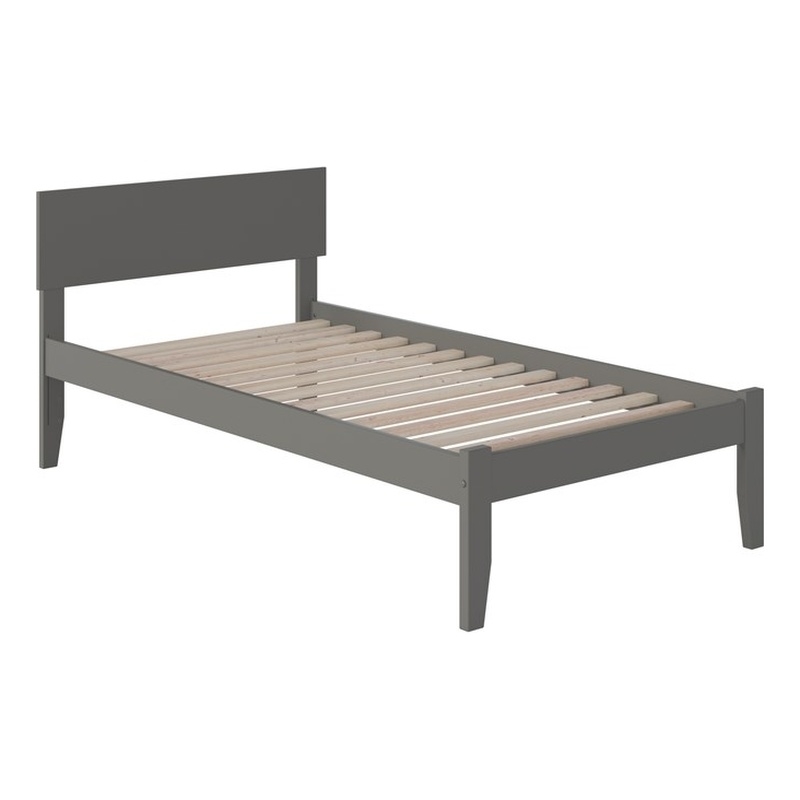 Orlando Twin Solid Wood Platform Bed in Grey