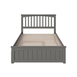 Mission Full Wood Platform Bed with Matching Footboard & Twin Trundle in Grey