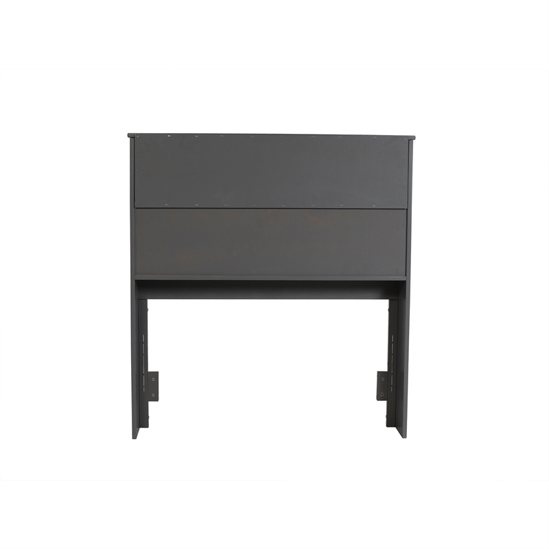 AFI Newport Twin Solid Wood Bookcase Headboard in Gray