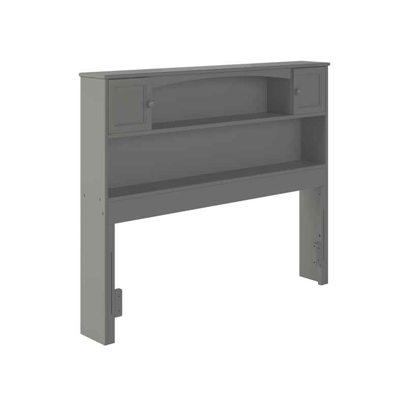 AFI Newport Full Wood Bookcase Headboard with Device Charger in Gray