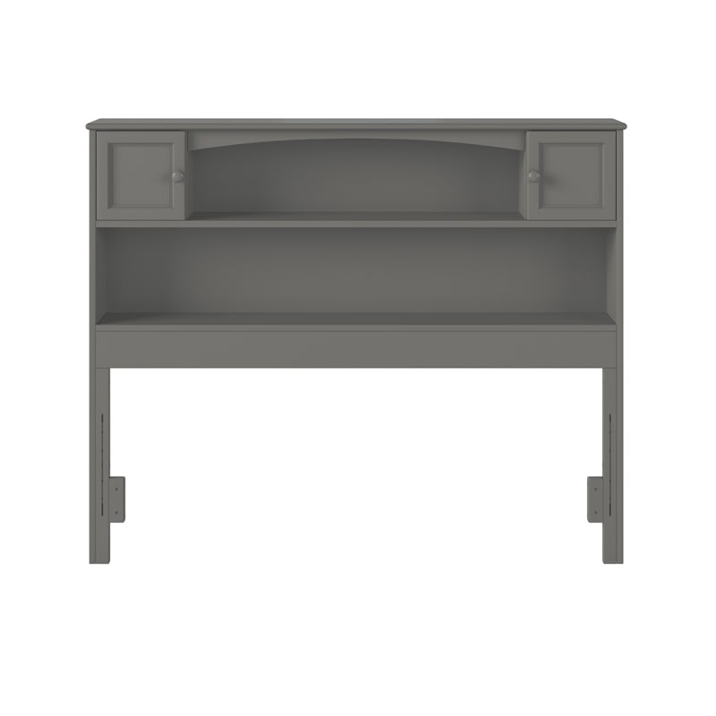 AFI Newport Full Wood Bookcase Headboard with Device Charger in Gray