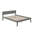 Orlando Queen Solid Wood Platform Bed in Grey