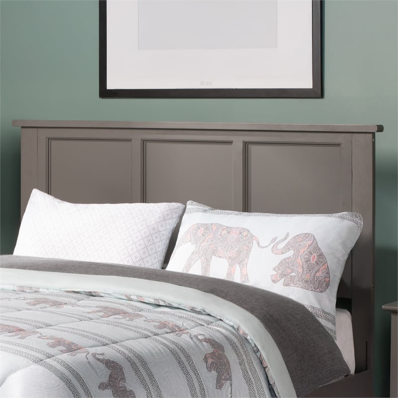 Madison King Solid Wood Platform Bed in Grey