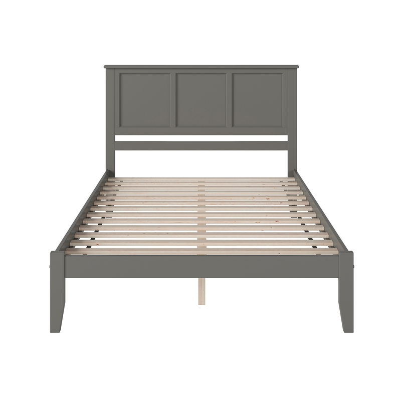 Madison King Solid Wood Platform Bed in Grey