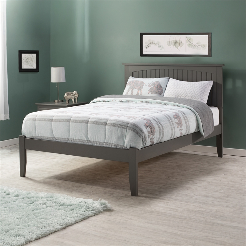 Nantucket Full Solid Wood Platform Bed in Grey