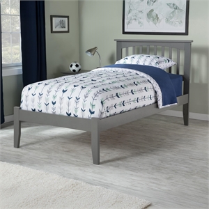 Mission Twin XL Solid Wood Platform Bed in Grey