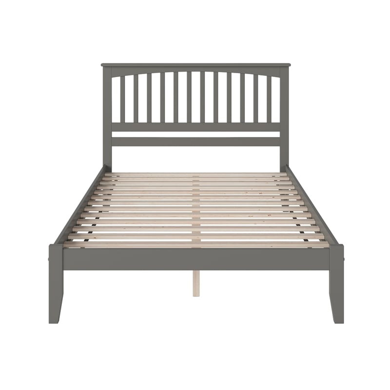Mission Queen Solid Wood Platform Bed in Grey