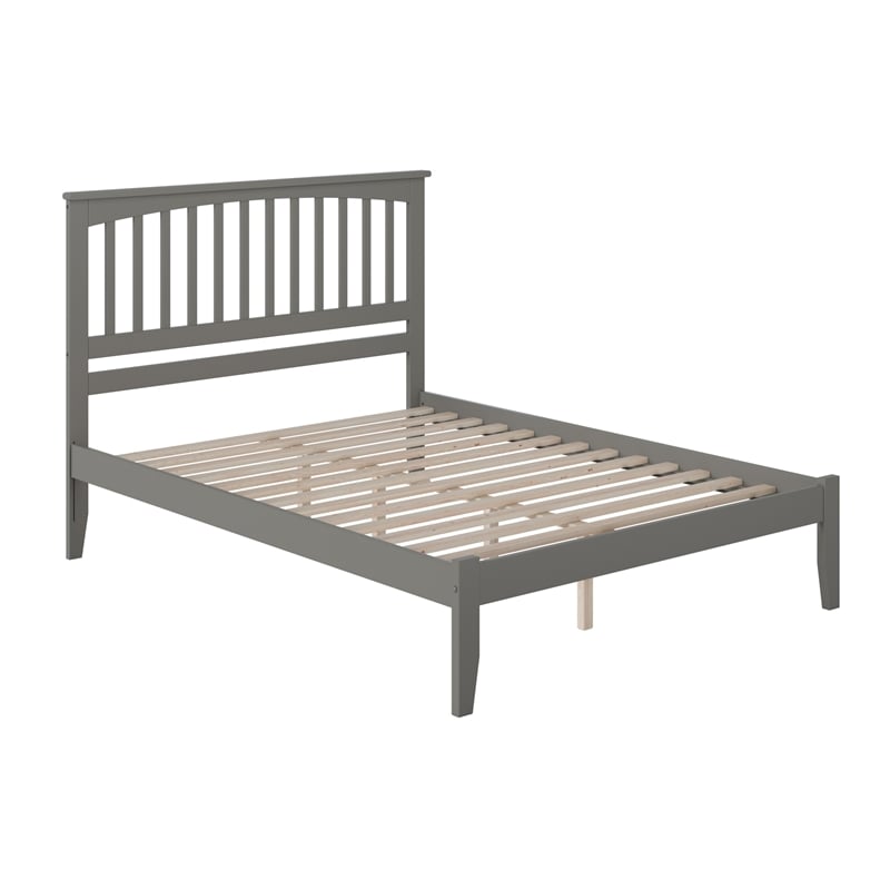 Mission Queen Solid Wood Platform Bed in Grey