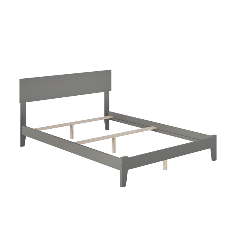 Orlando Full Solid Wood Foundation Bed in Grey