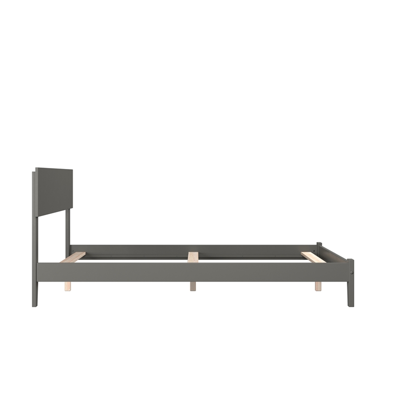 Orlando Full Solid Wood Foundation Bed in Grey