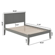 Madison Full Solid Wood Platform Bed in Grey
