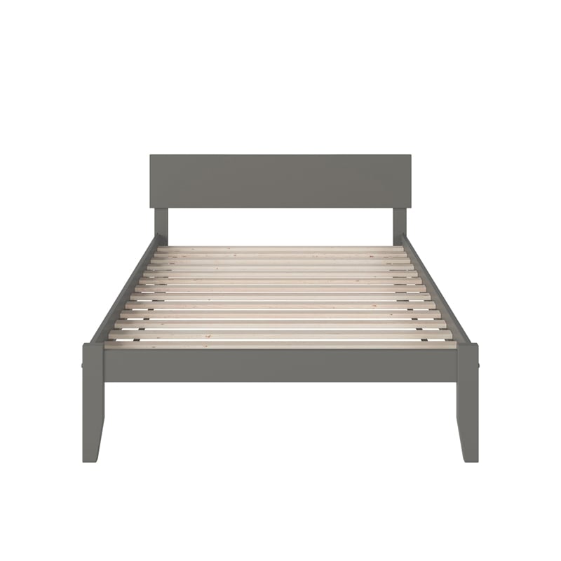 Orlando Full Solid Wood Platform Bed in Grey
