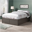 AFI Concord Full Solid Wood Platform Bed with Twin Trundle in Gray