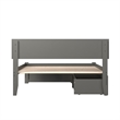 Orlando Queen Wood Platform Bed with Footboard and Storage Drawers in Grey