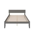 Orlando King Wood Platform Bed with Modern Panel Headboard in Grey