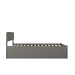 Orlando King Wood Platform Bed with Footboard and Storage Drawers in Grey