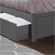 Nantucket Queen Wood Platform Bed with Footboard and Storage Drawers in Grey