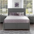 Nantucket Queen Wood Platform Bed with Footboard and Storage Drawers in Grey