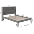 AFI Newport Full Solid Wood Platform Bookcase Bed in Grey