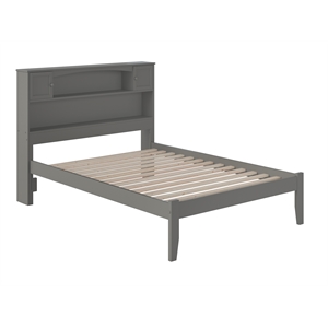 AFI Newport Full Solid Wood Platform Bookcase Bed in Grey