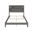 AFI Newport Full Bookcase Solid Wood Panel Bed in Grey
