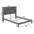AFI Newport Full Bookcase Solid Wood Panel Bed in Grey