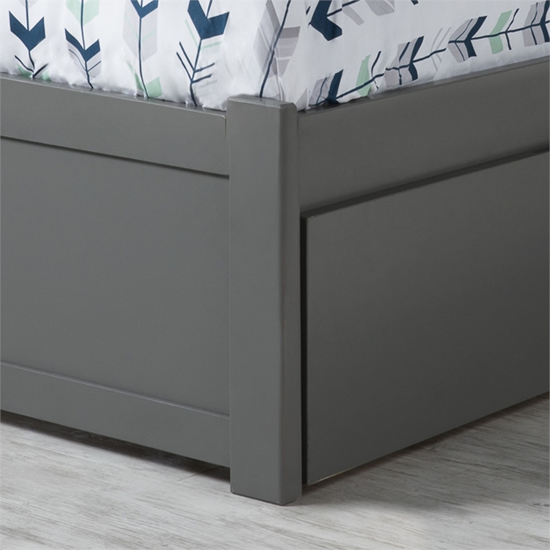 AFI Newport Full Solid Wood Bed with Twin Trundle in Grey