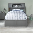 AFI Newport Full Solid Wood Bed with Twin Trundle in Grey