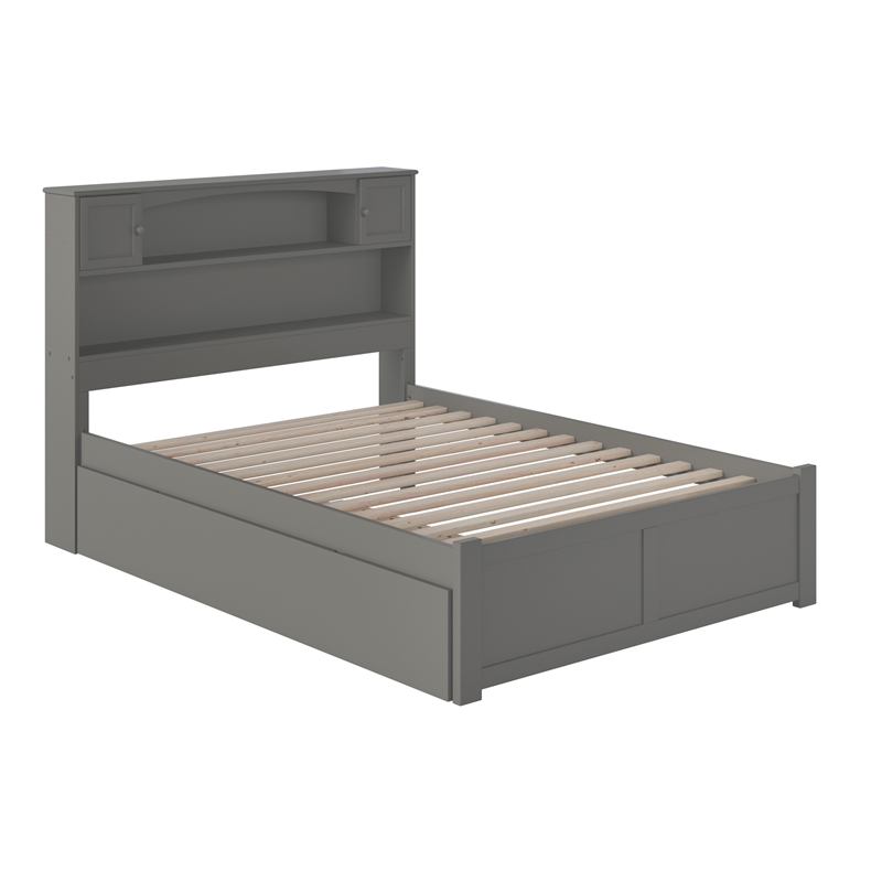 AFI Newport Full Solid Wood Bed with Twin Trundle in Grey