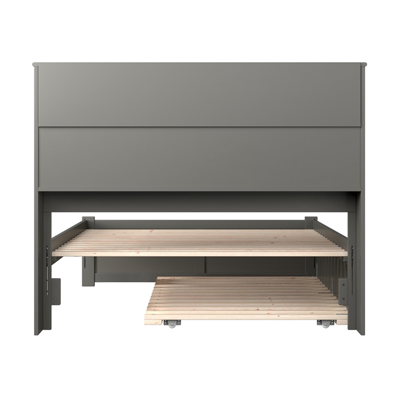 AFI Newport Full Solid Wood Bed with Twin Trundle in Grey
