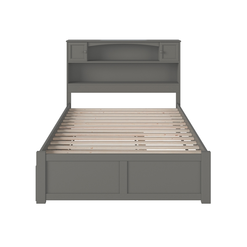 AFI Newport Full Solid Wood Bed with Twin Trundle in Grey